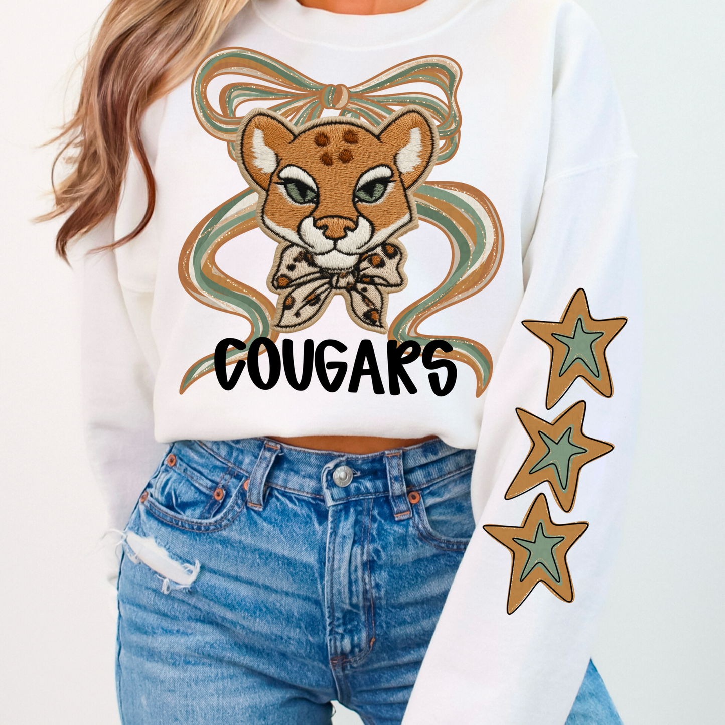 Faux Embroidered Mascots with Star Sleeve PNGs