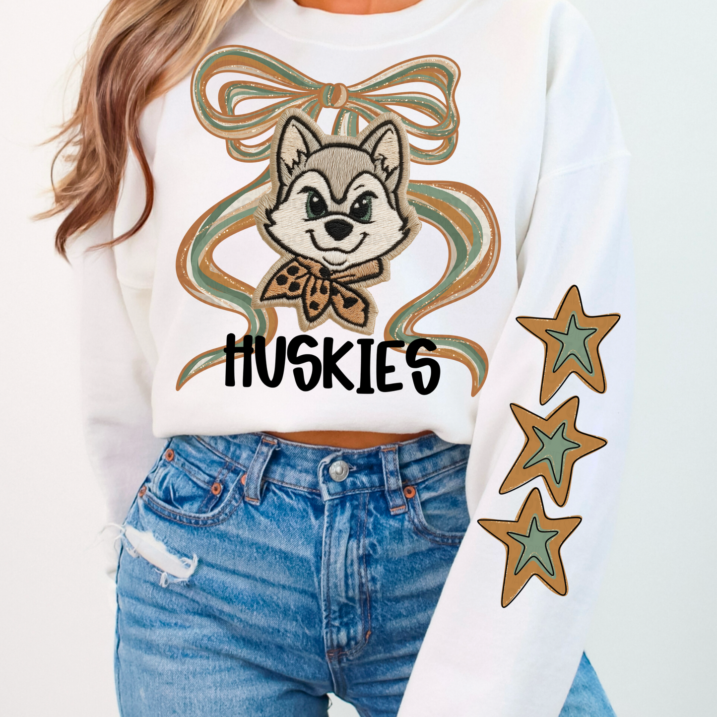 Faux Embroidered Mascots with Star Sleeve PNGs