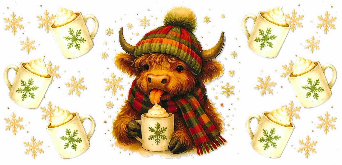 Winter Highland Cow Wrap 2130