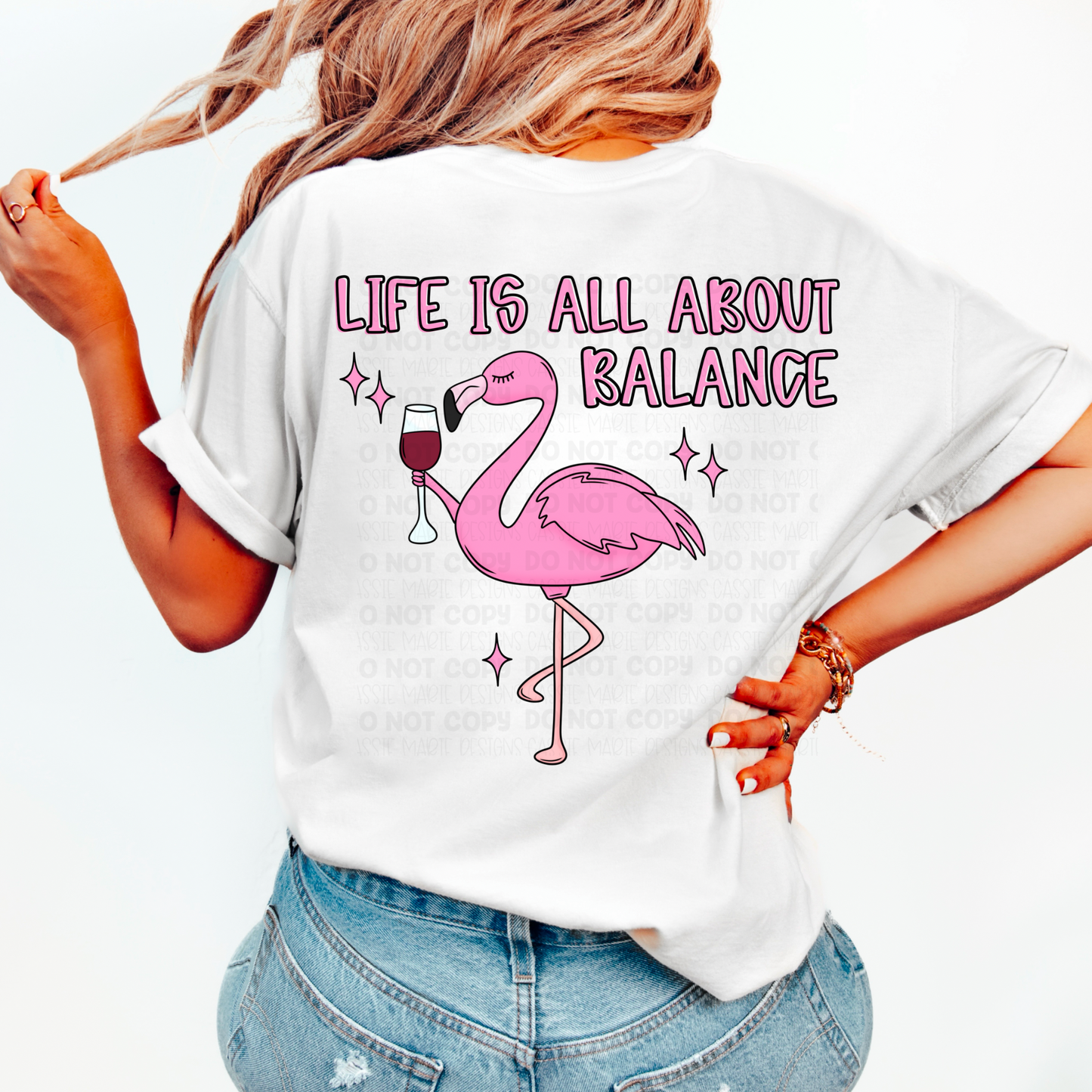 Life Is All About Balance Flamingo PNG