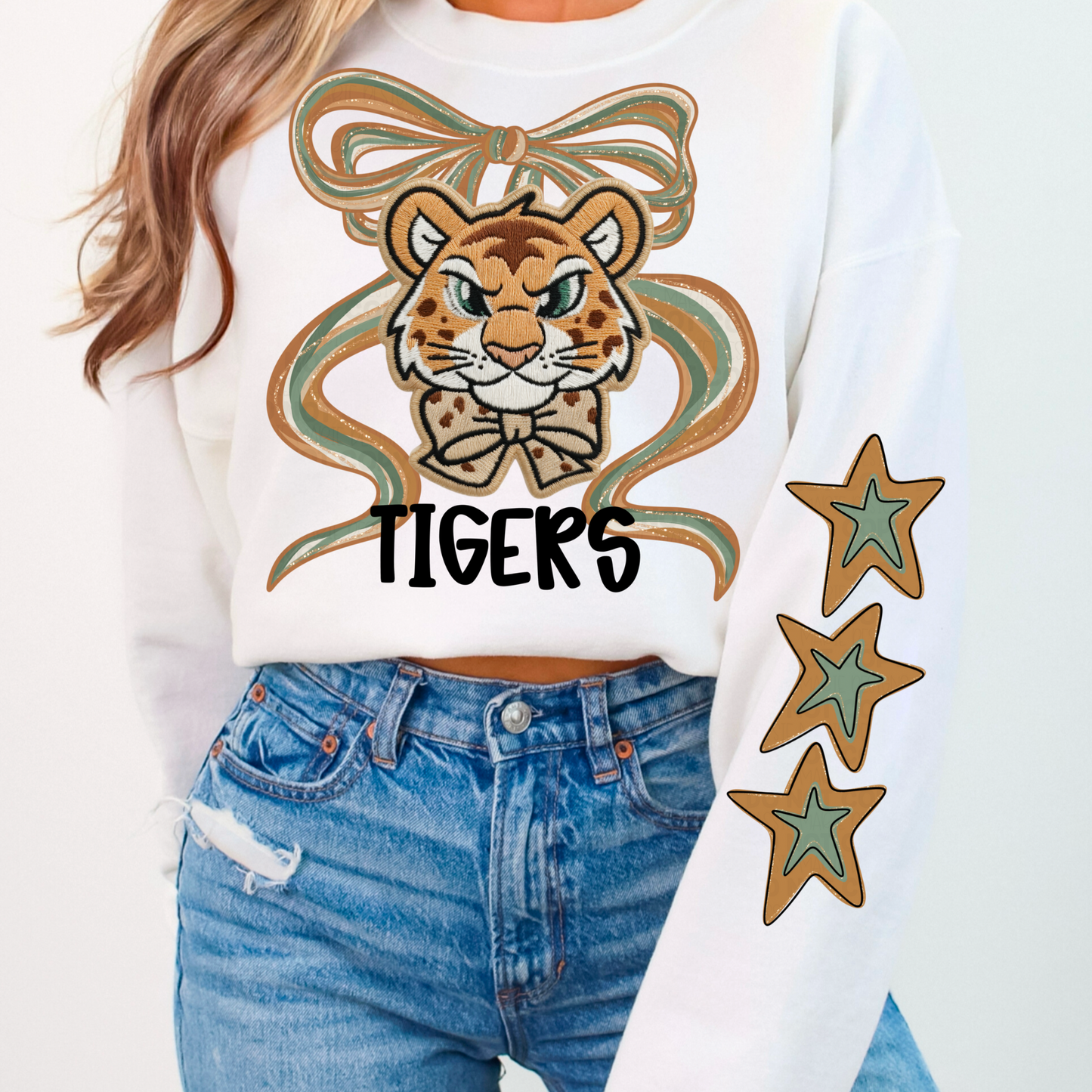 Faux Embroidered Mascots with Star Sleeve PNGs