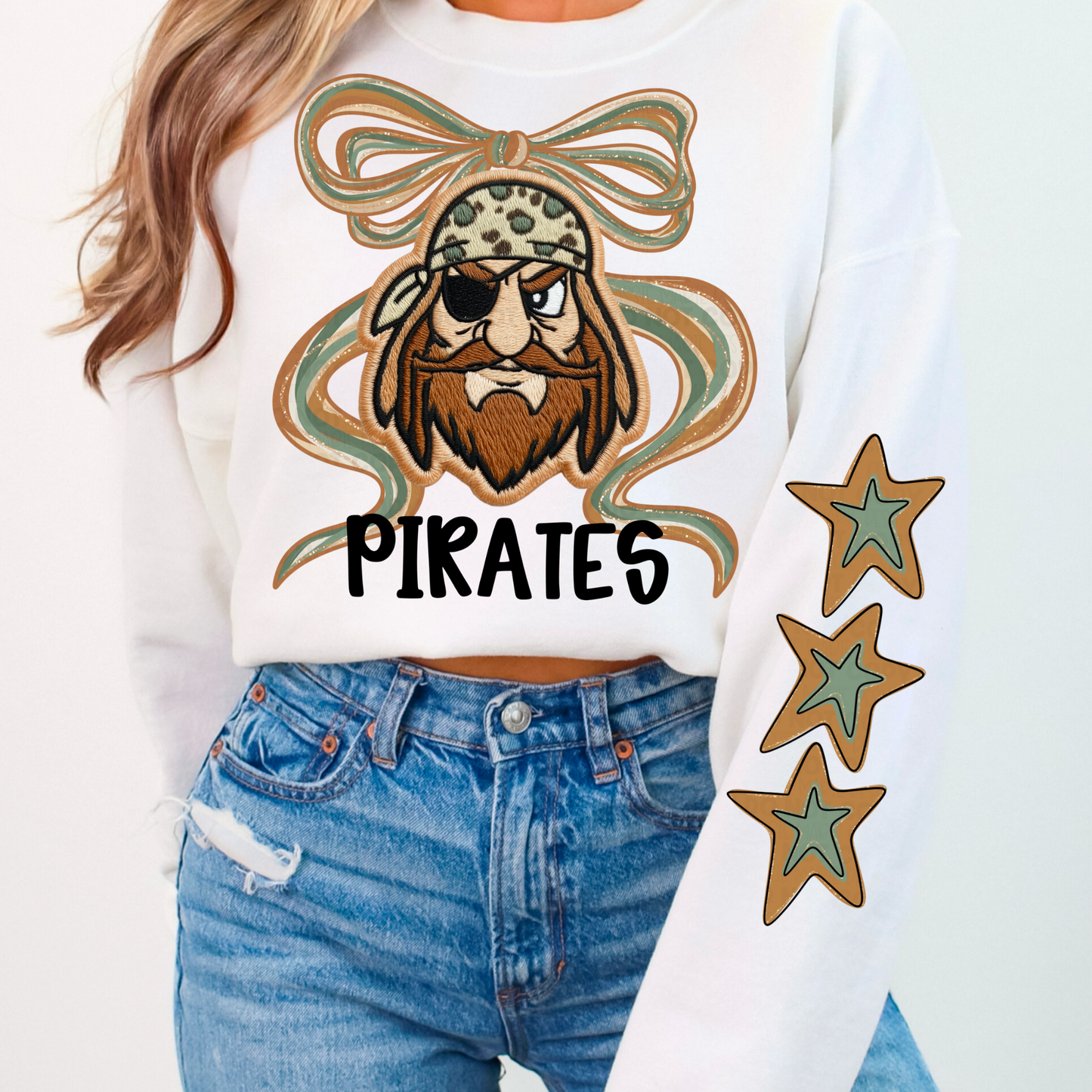 Faux Embroidered Mascots with Star Sleeve PNGs