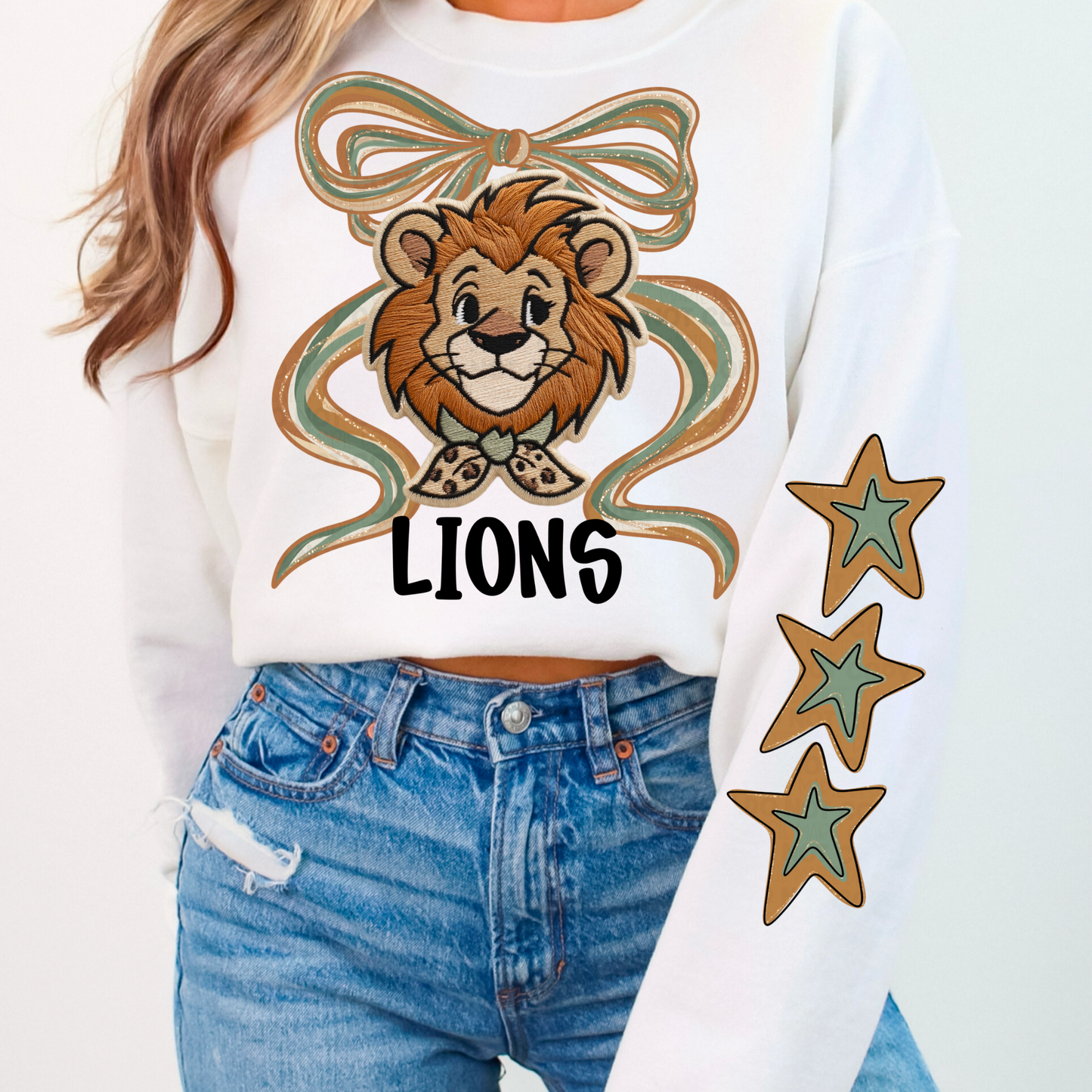 Faux Embroidered Mascots with Star Sleeve PNGs