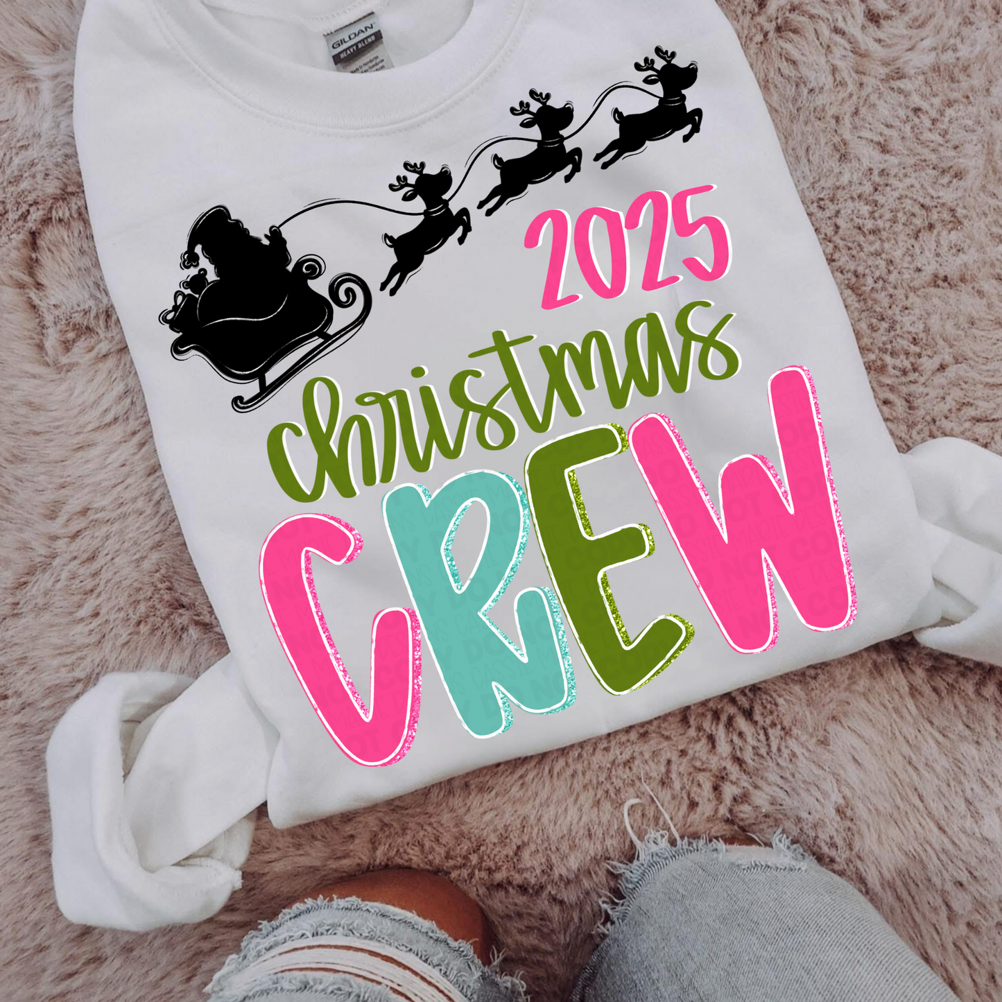 Sparkly 2025 Christmas Crew PNG