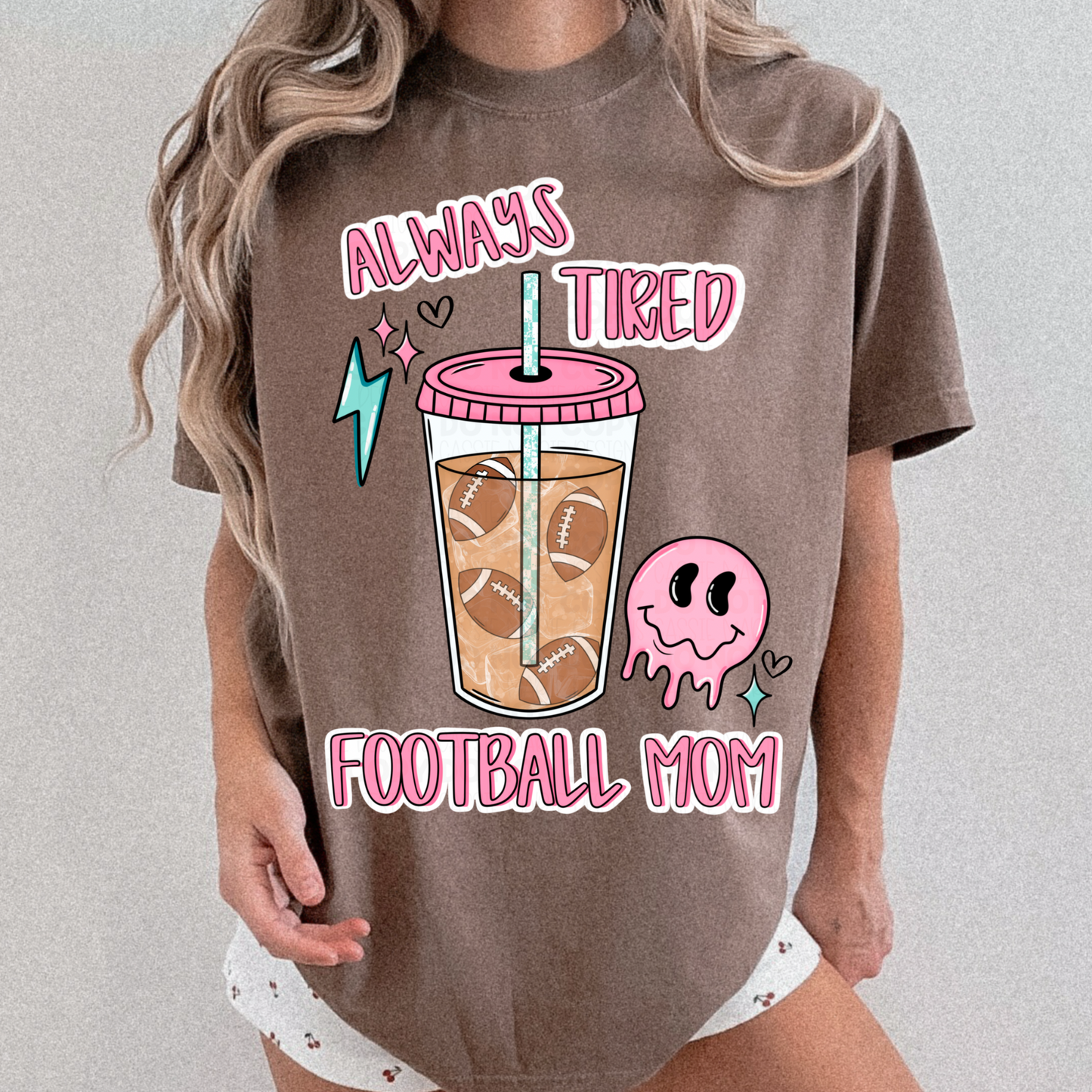 Always Tired Football Mom PNG