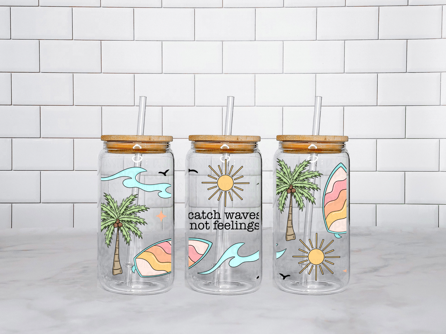 Catch Waves Not Feelings 16 Oz Wrap