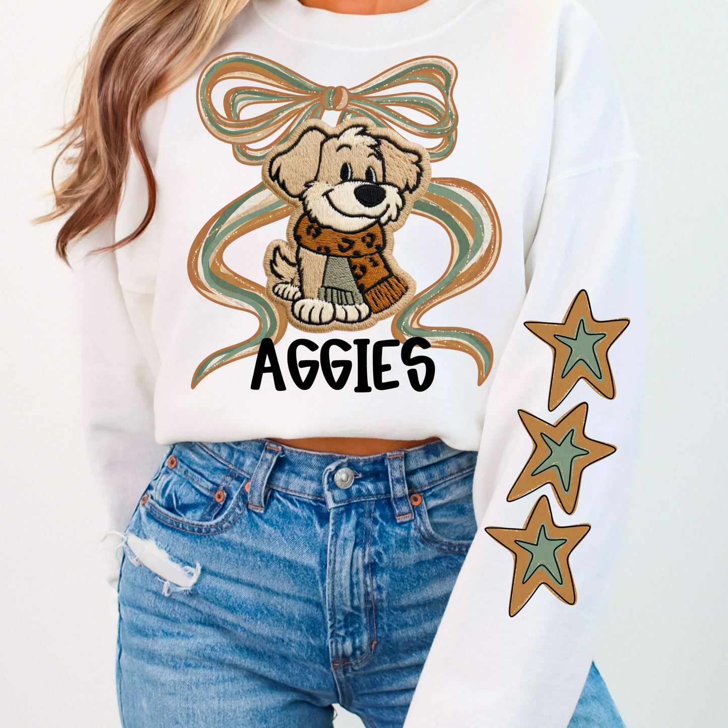 Faux Embroidered Mascots with Star Sleeve PNGs