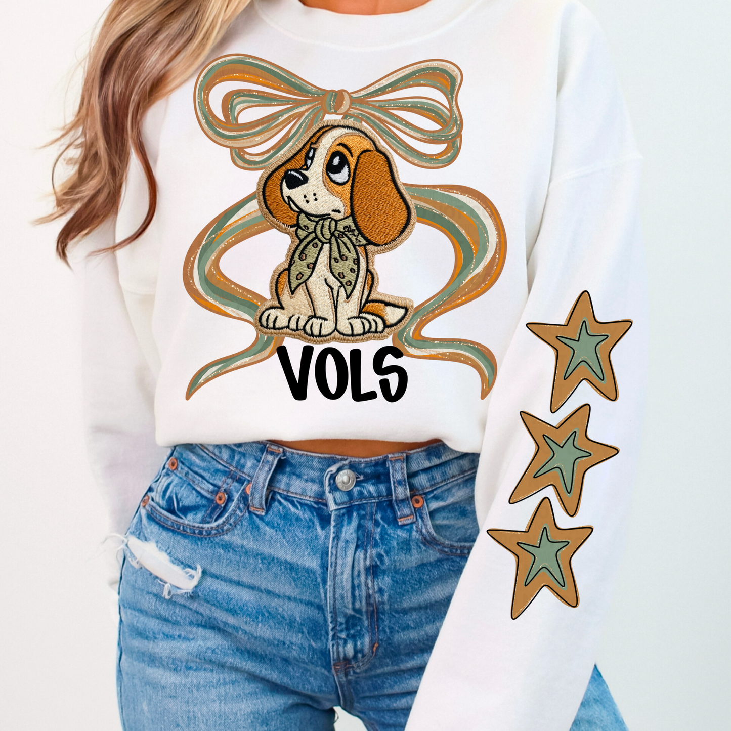 Faux Embroidered Mascots with Star Sleeve PNGs