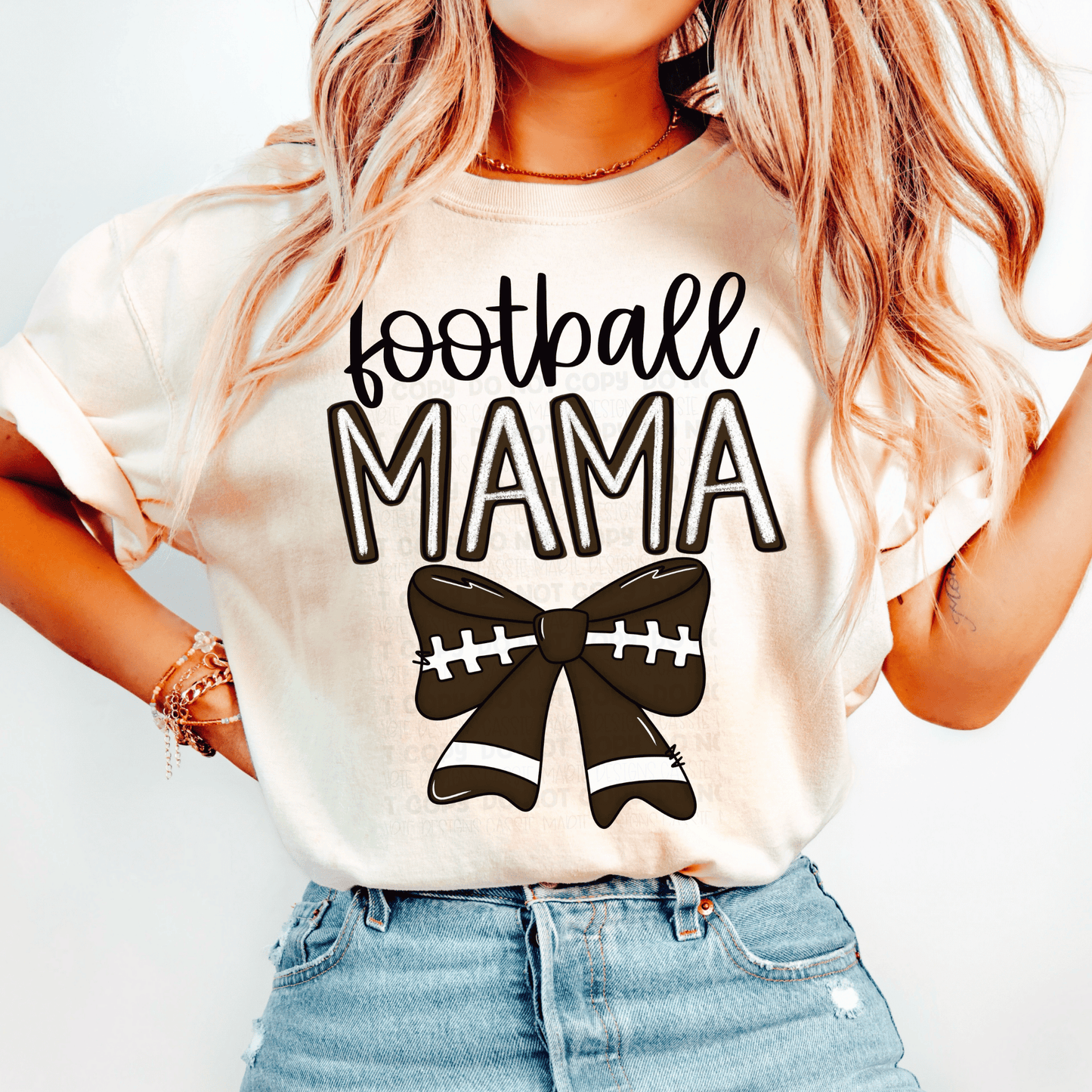 Football Mama Bow PNG