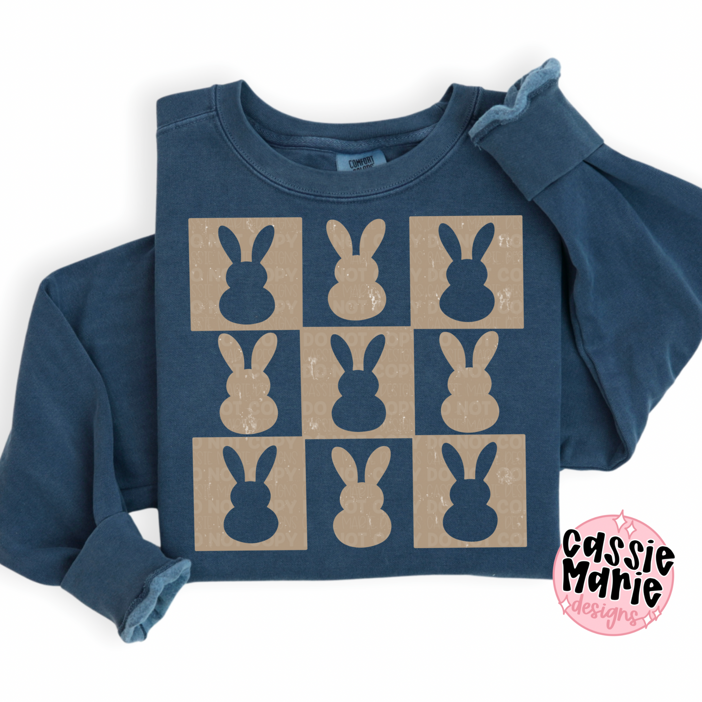 Brown Checkered Easter Bunnies PNG