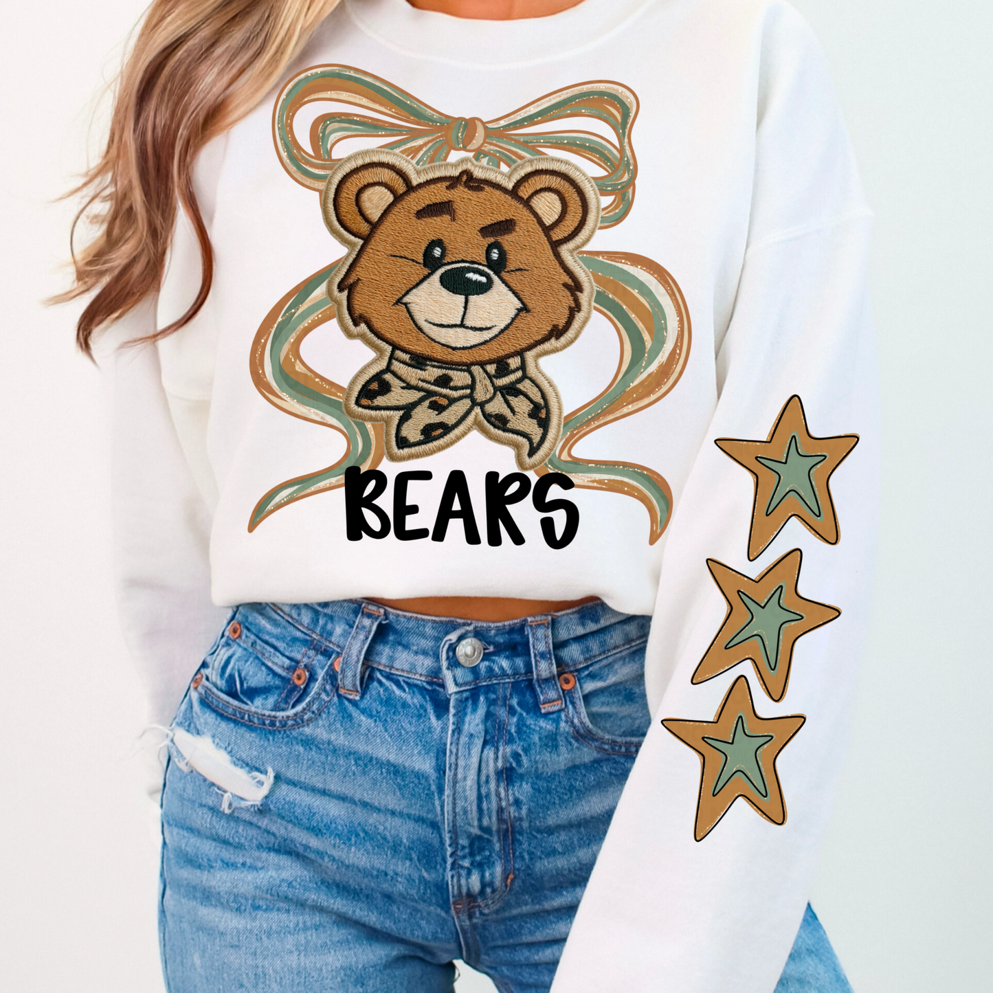 Faux Embroidered Mascots with Star Sleeve PNGs