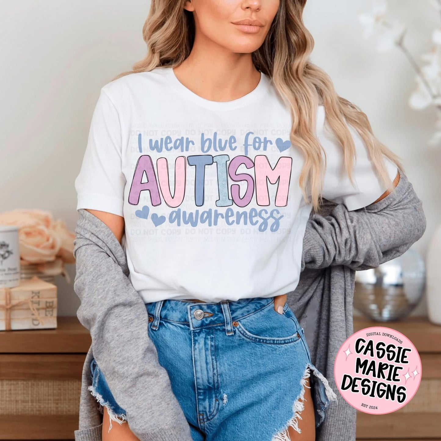 I wear Blue for Autism Awareness PNGs