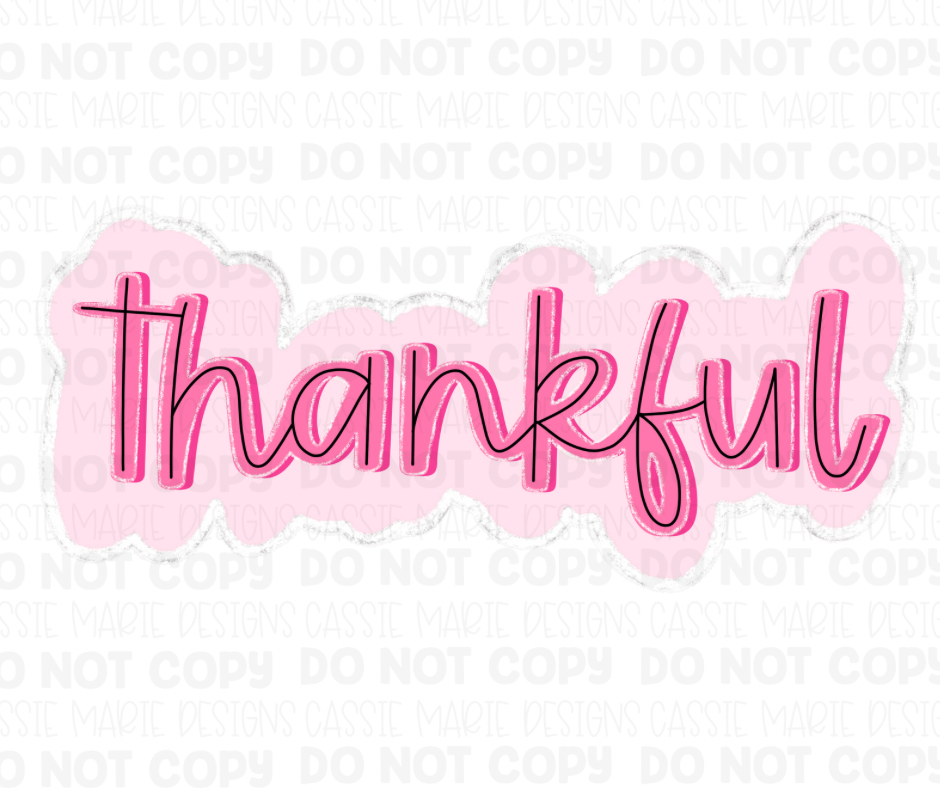 Glitter “thankful” png