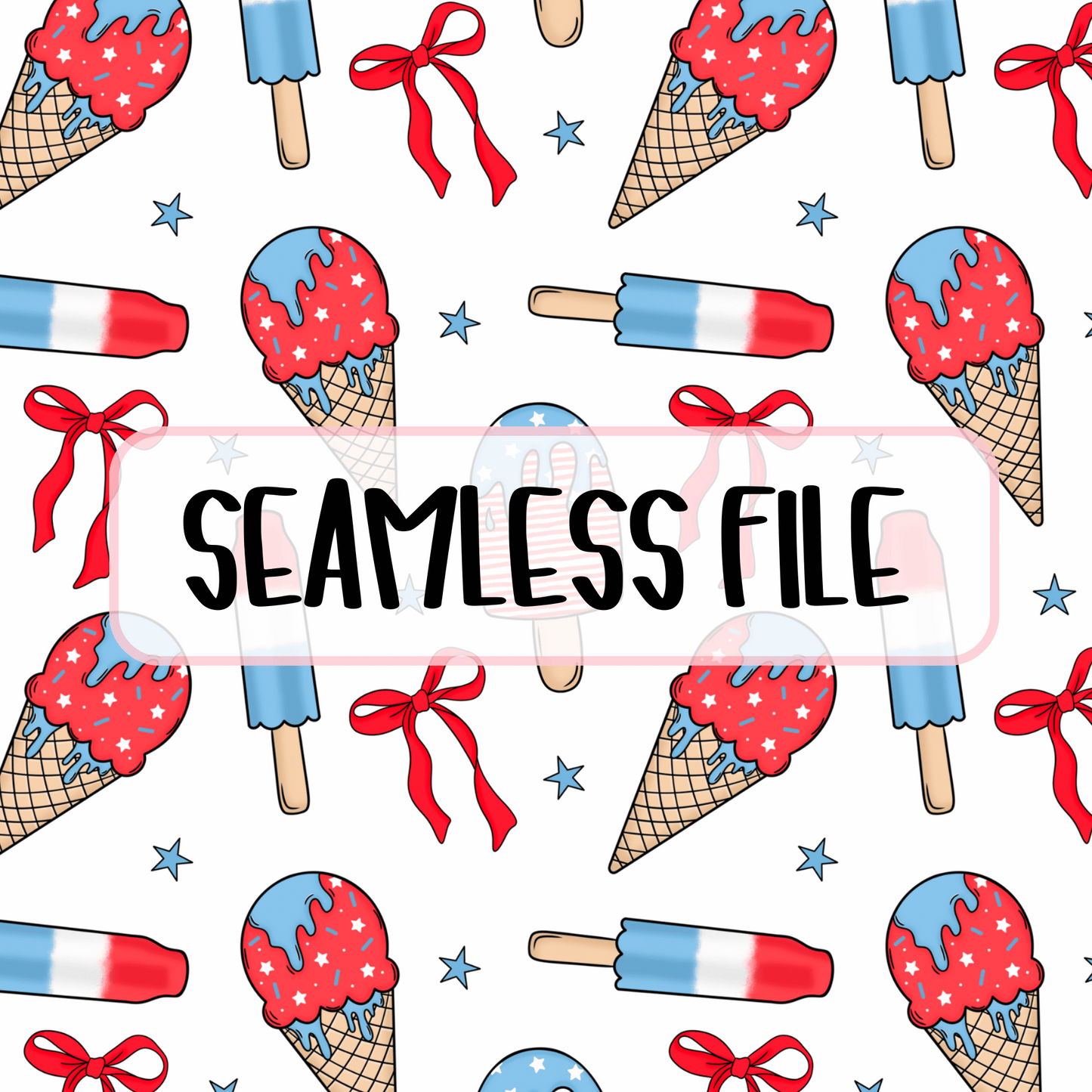 Patriotic Ice Cream Seamless