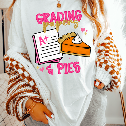 Grading Papers and Pies PNG