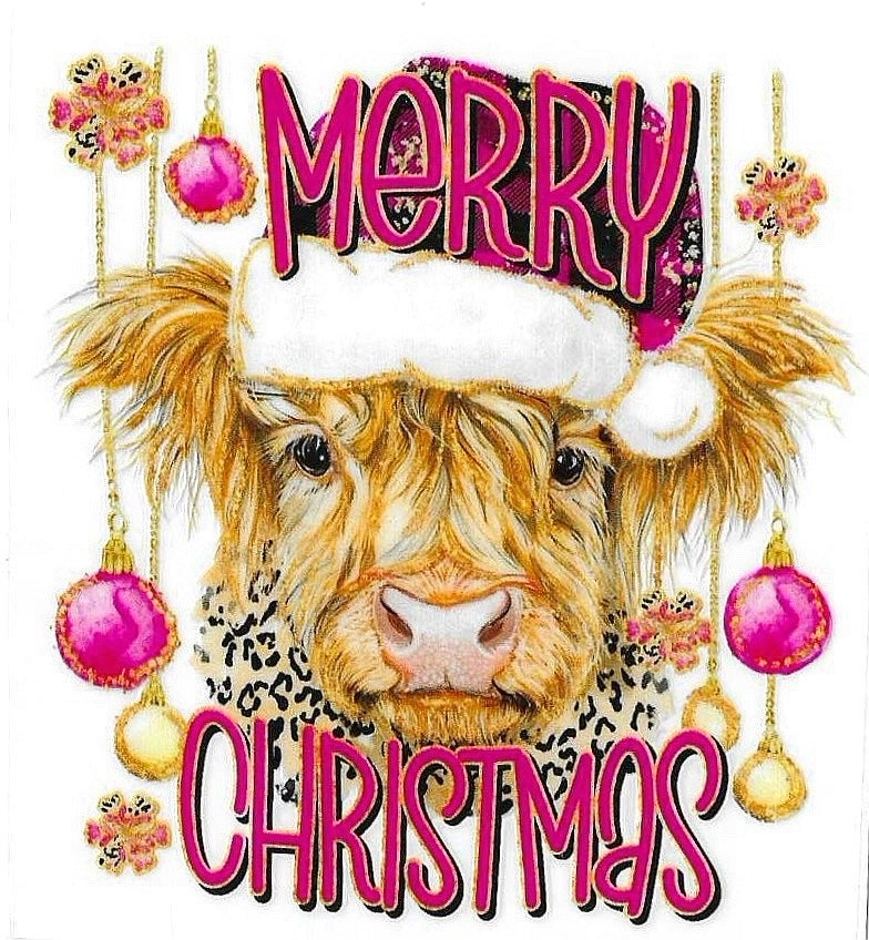 Christmas Cow Decal 1783