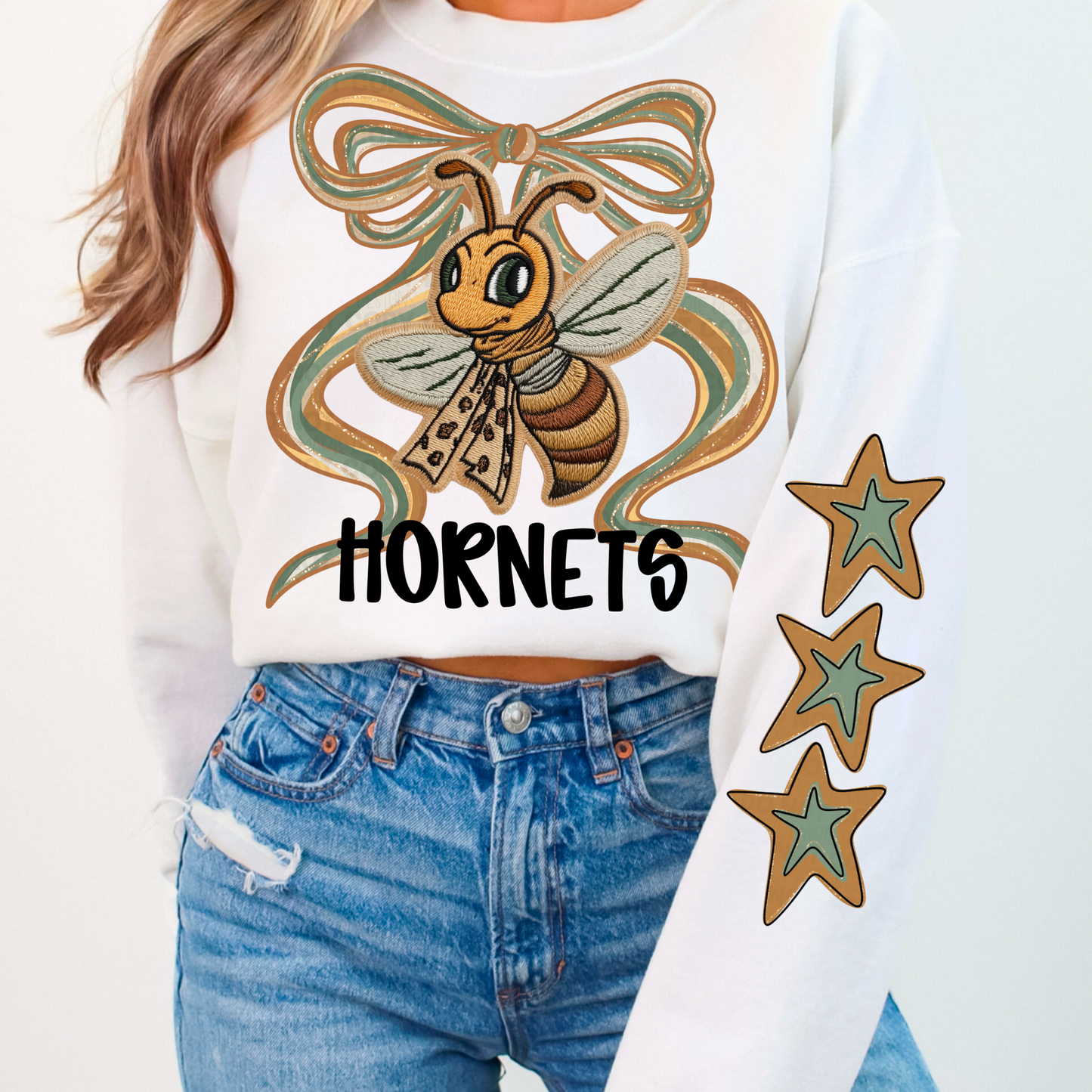 Faux Embroidered Mascots with Star Sleeve PNGs