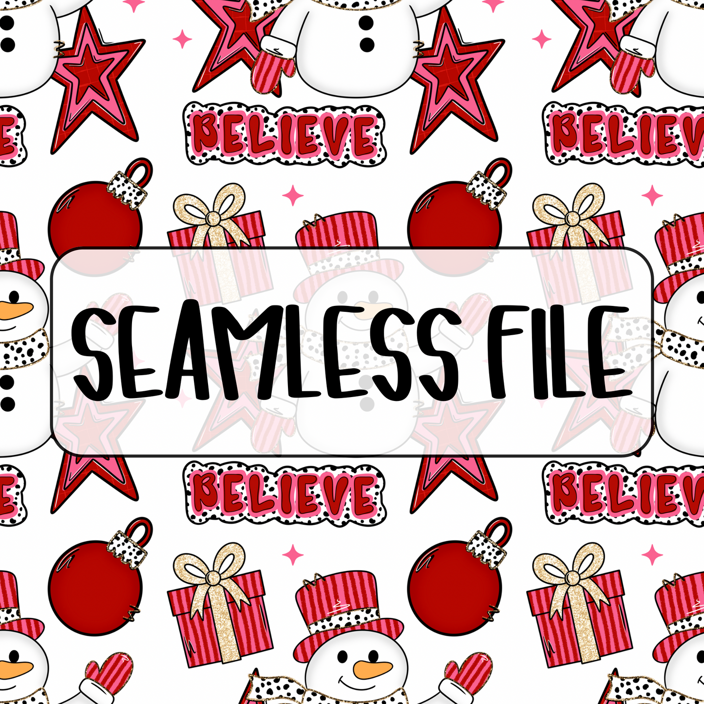 Believe Snowman Seamless