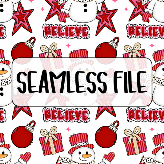 Believe Snowman Seamless