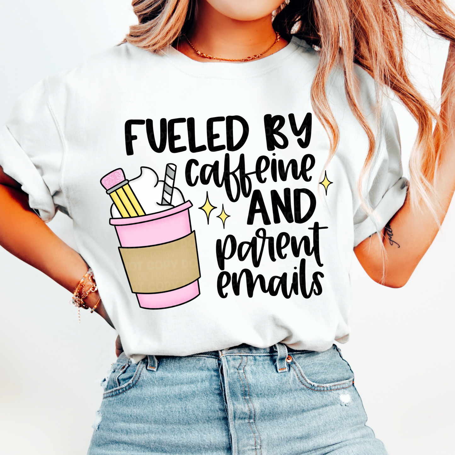 Fueled By Caffeine and Parent Emails PNGs