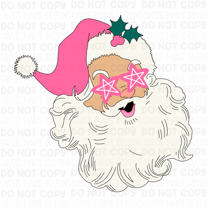 Preppy star-eyed santa png