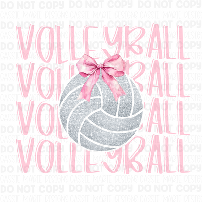 Volleyball coquette bow png