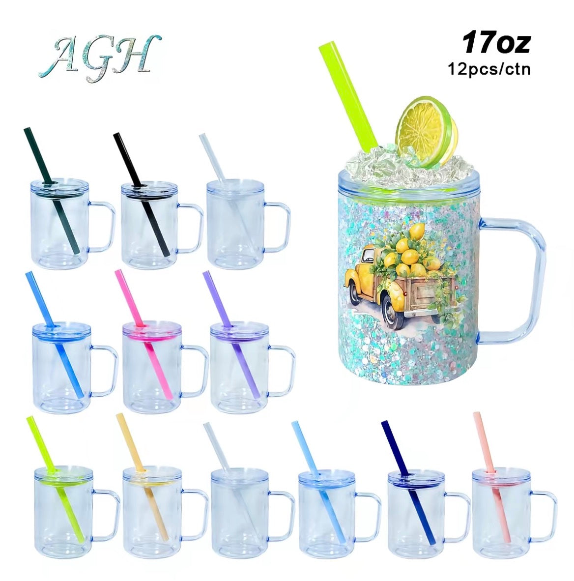 17oz Acrylic Snowglobe Mug