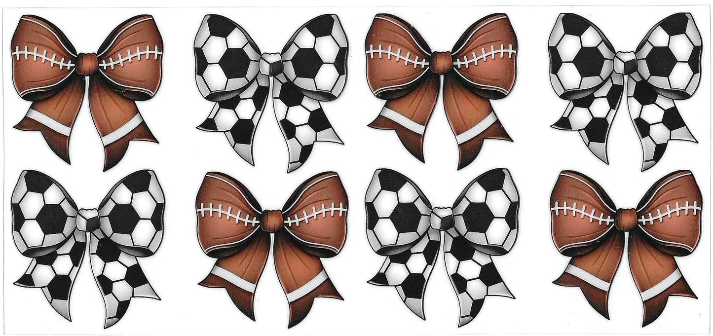 Soccer and Football Bows Double Sided Wrap 828