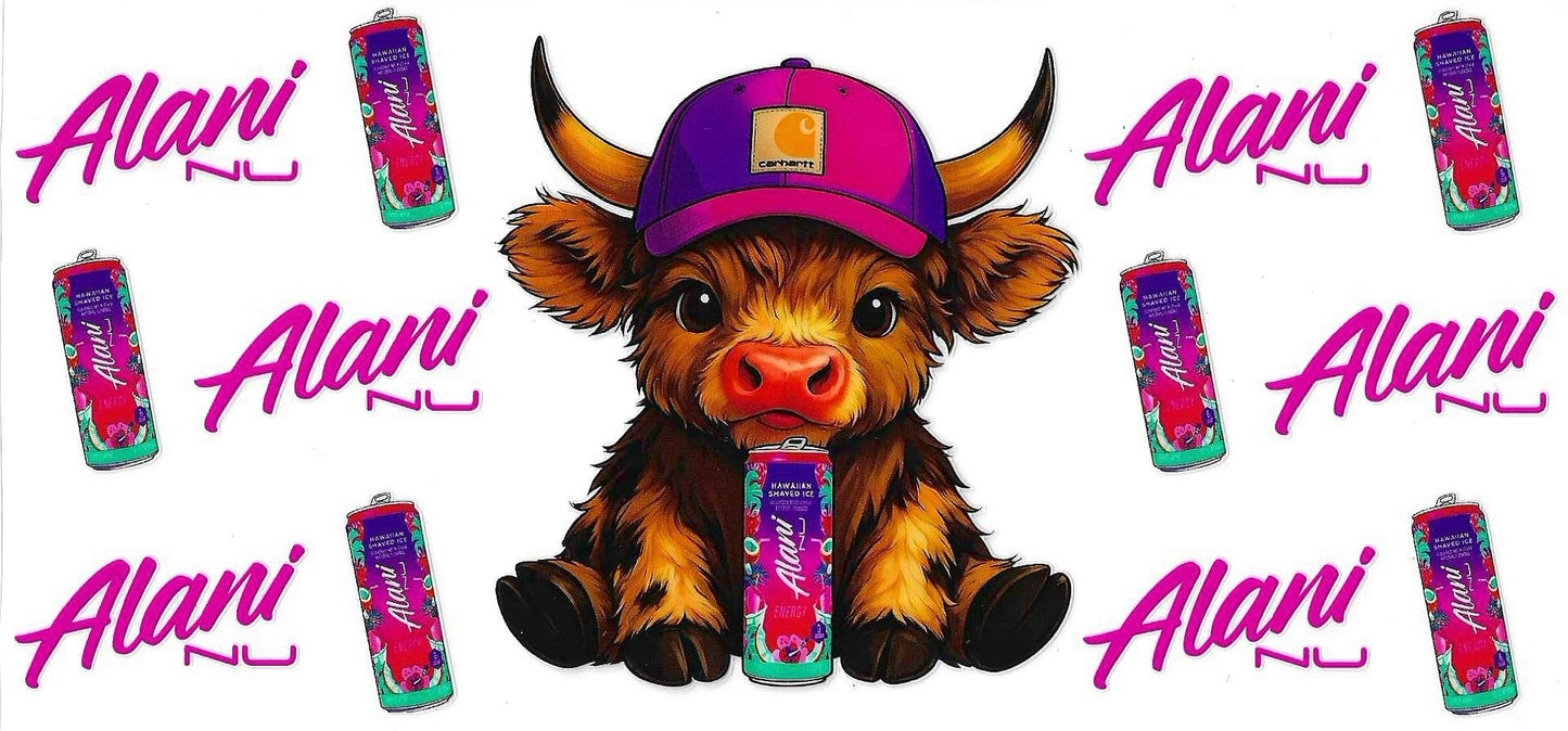 Highland Cow Energy Drink Wrap 506