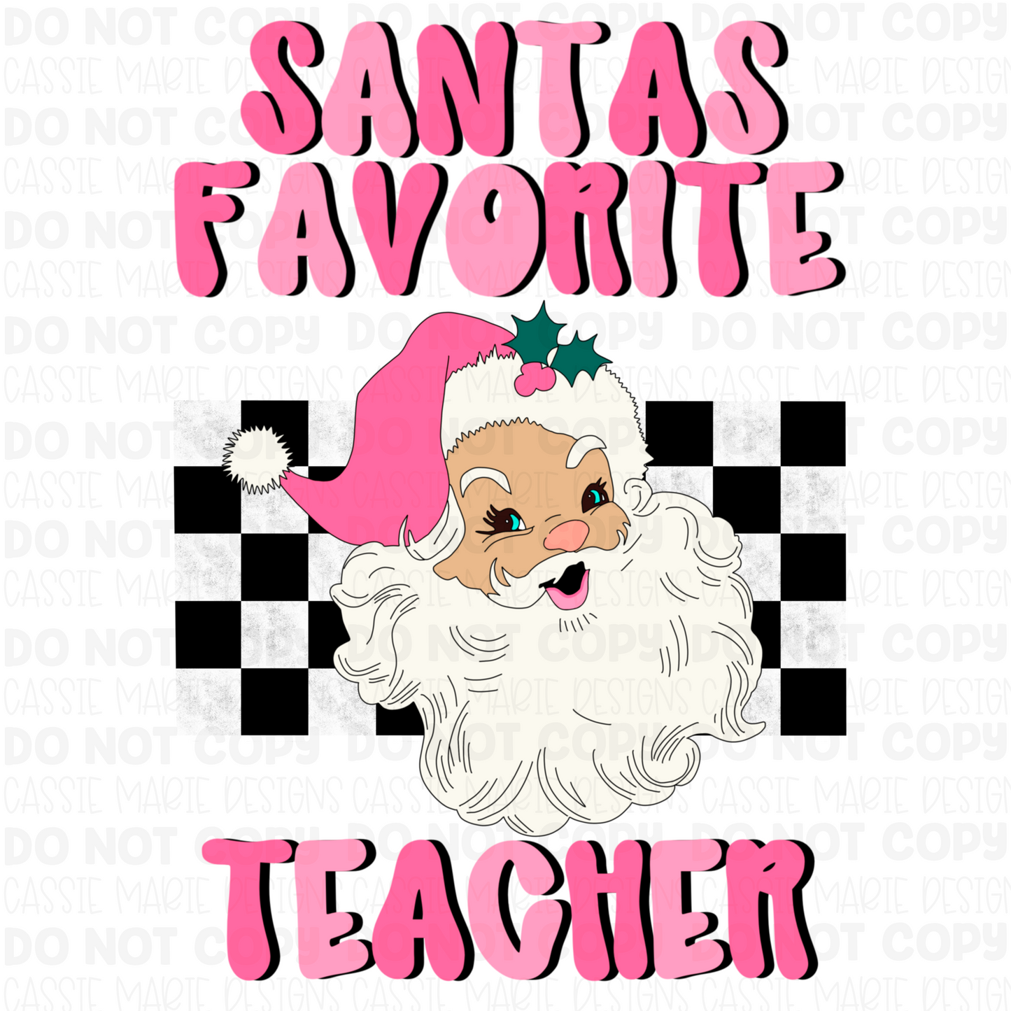 Santa’s favorite teacher png | Teacher christmas png