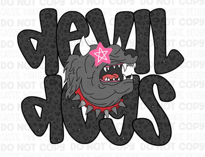 Preppy star eyes devil dogs mascot png