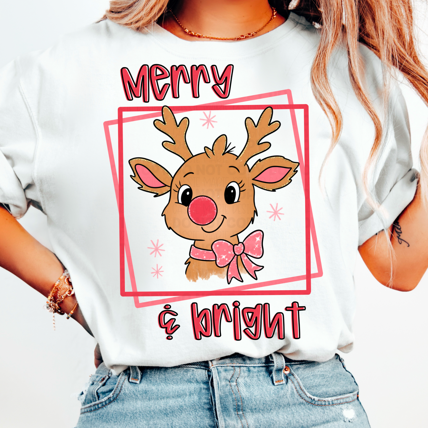 Merry and Bright Reindeer PNG