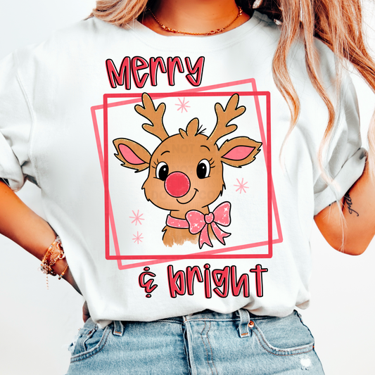 Merry and Bright Reindeer PNG