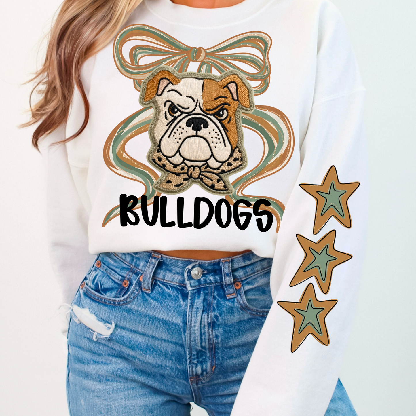 Faux Embroidered Mascots with Star Sleeve PNGs