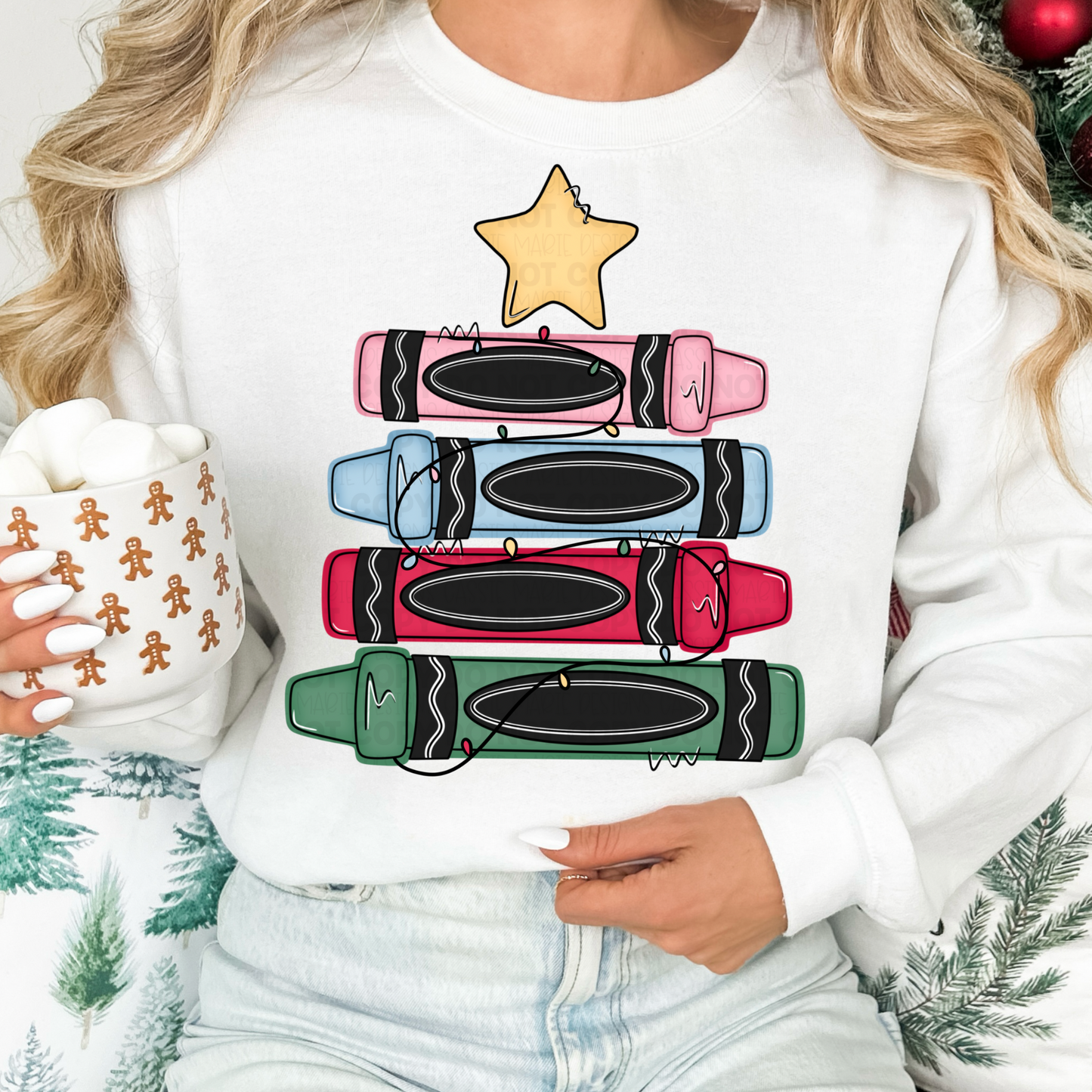 Crayon Christmas Tree PNG