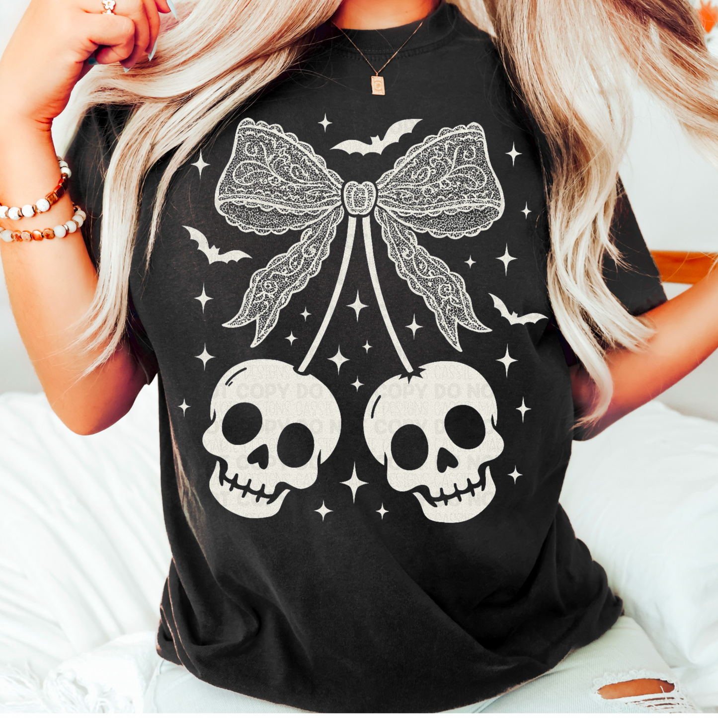 Coquette Lace Skulls PNG