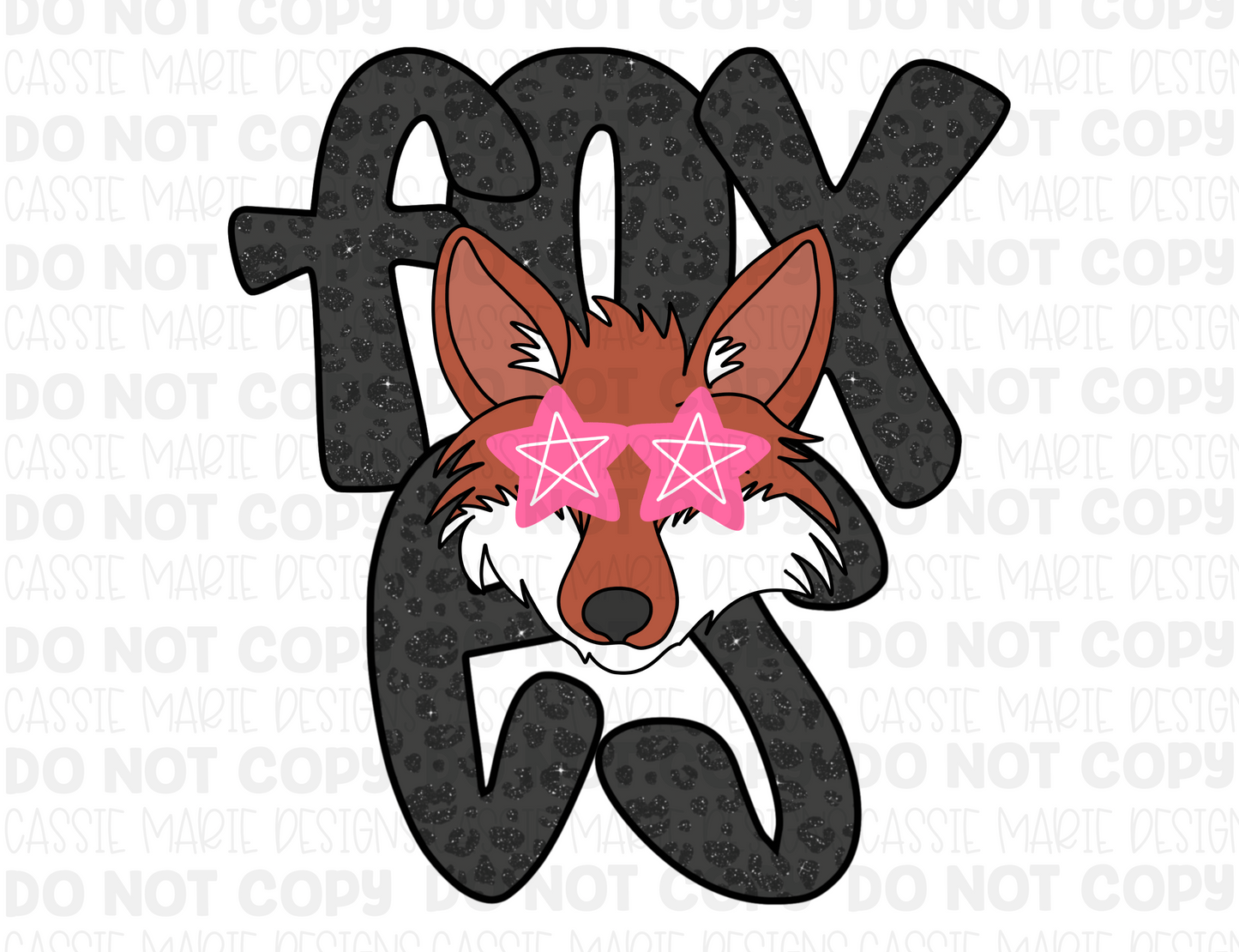 Preppy star eyes foxes mascot png