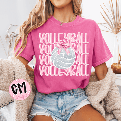 Volleyball coquette bow png