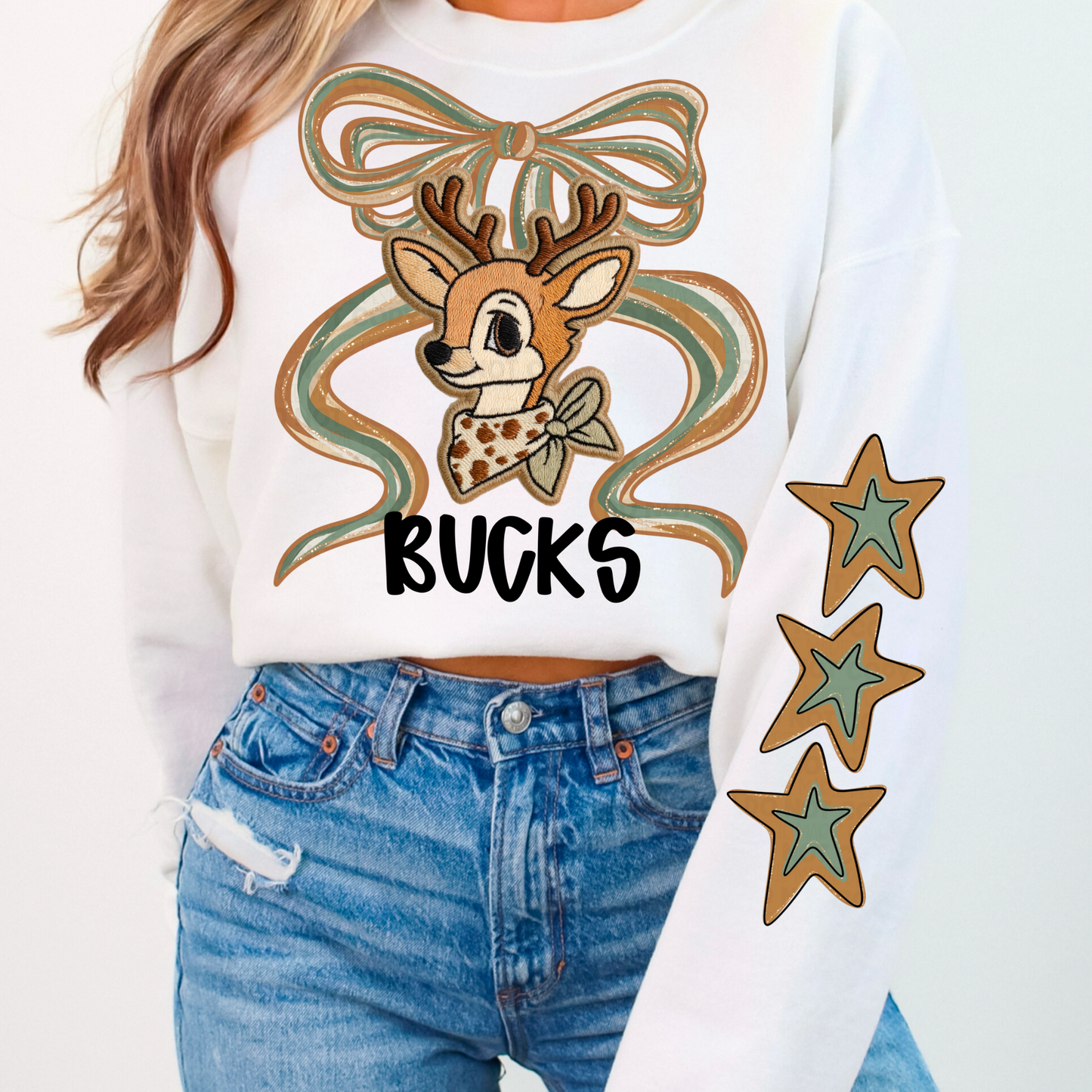 Faux Embroidered Mascots with Star Sleeve PNGs