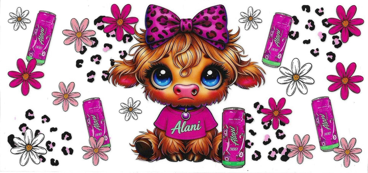 Highland Cow Energy Drink Wrap 944