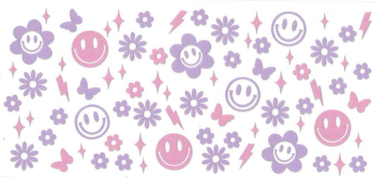 Flowers and Smileys Wrap 634