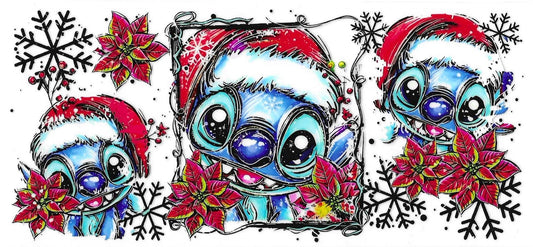 Blue Alien Christmas Wrap 1606