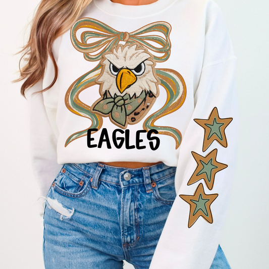 Faux Embroidered Mascots with Star Sleeve PNGs