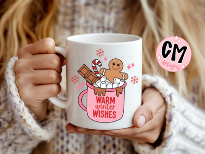 Gingerbread man svg | Christmas mug svg | Warm winter wishes