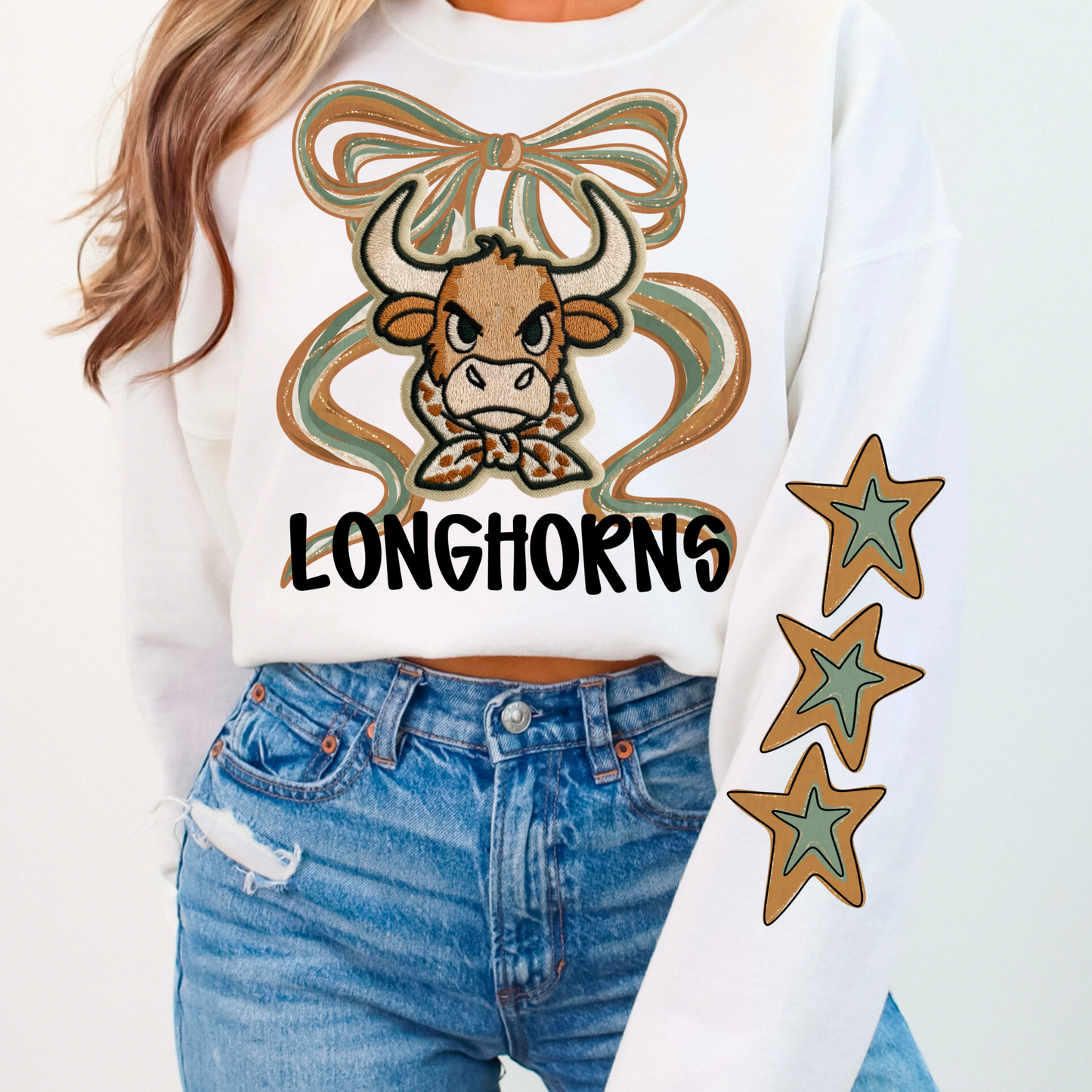 Faux Embroidered Mascots with Star Sleeve PNGs