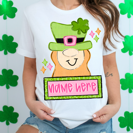 Girl Leprechaun Name Plate PNG