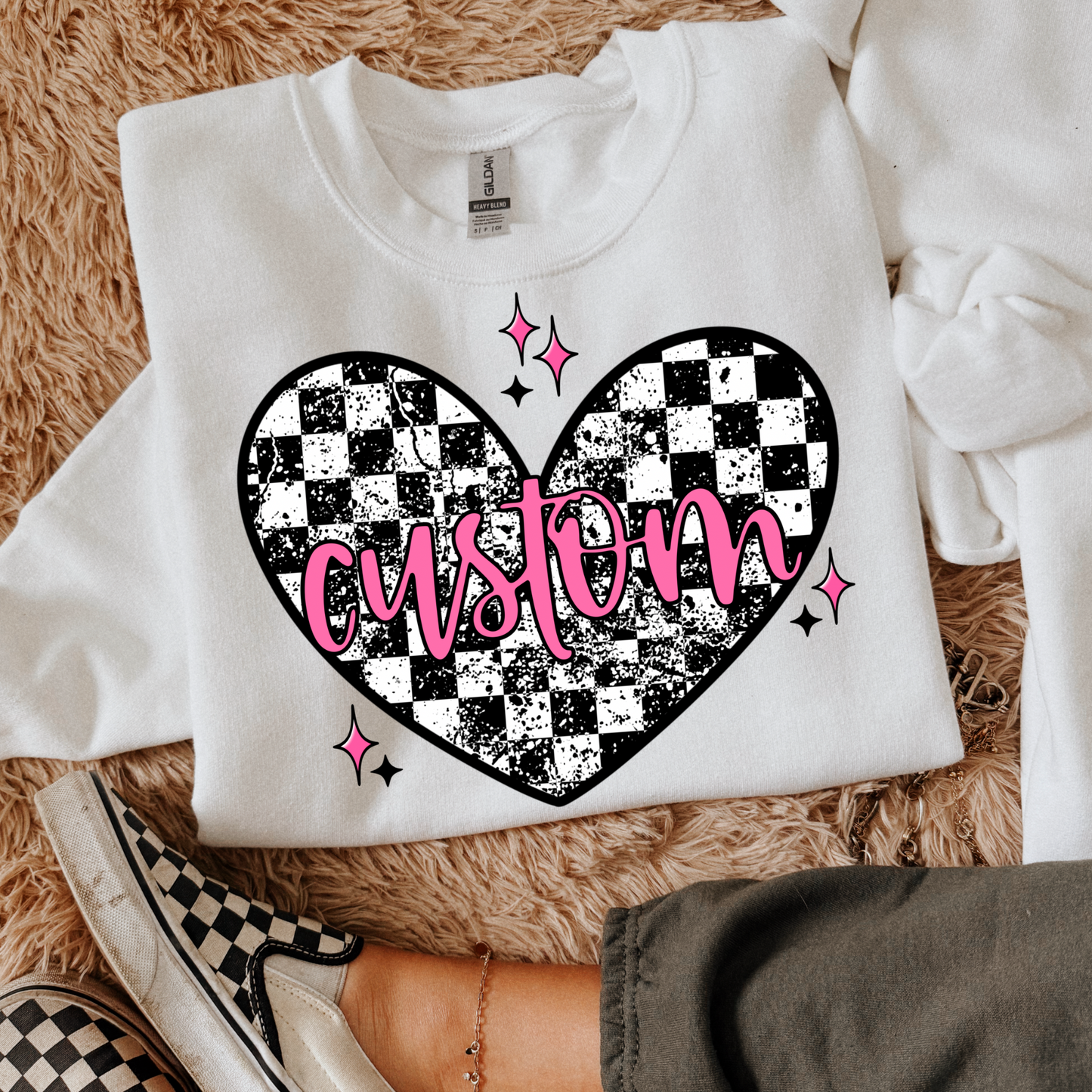 CUSTOM Checkered Heart PNG